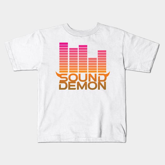 Sound Demon Pink and Orange Kids T-Shirt by MattOArtDesign